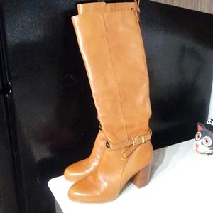 Light brown knee high Michael Kors boots